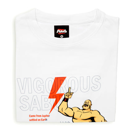 Chacha Chaudhary Official Merchandise - 'Vigorous Sabu' Comics Character T Shirt | 100% Cotton | Made in India | White Graphic Tee for Ultimate Comfort.