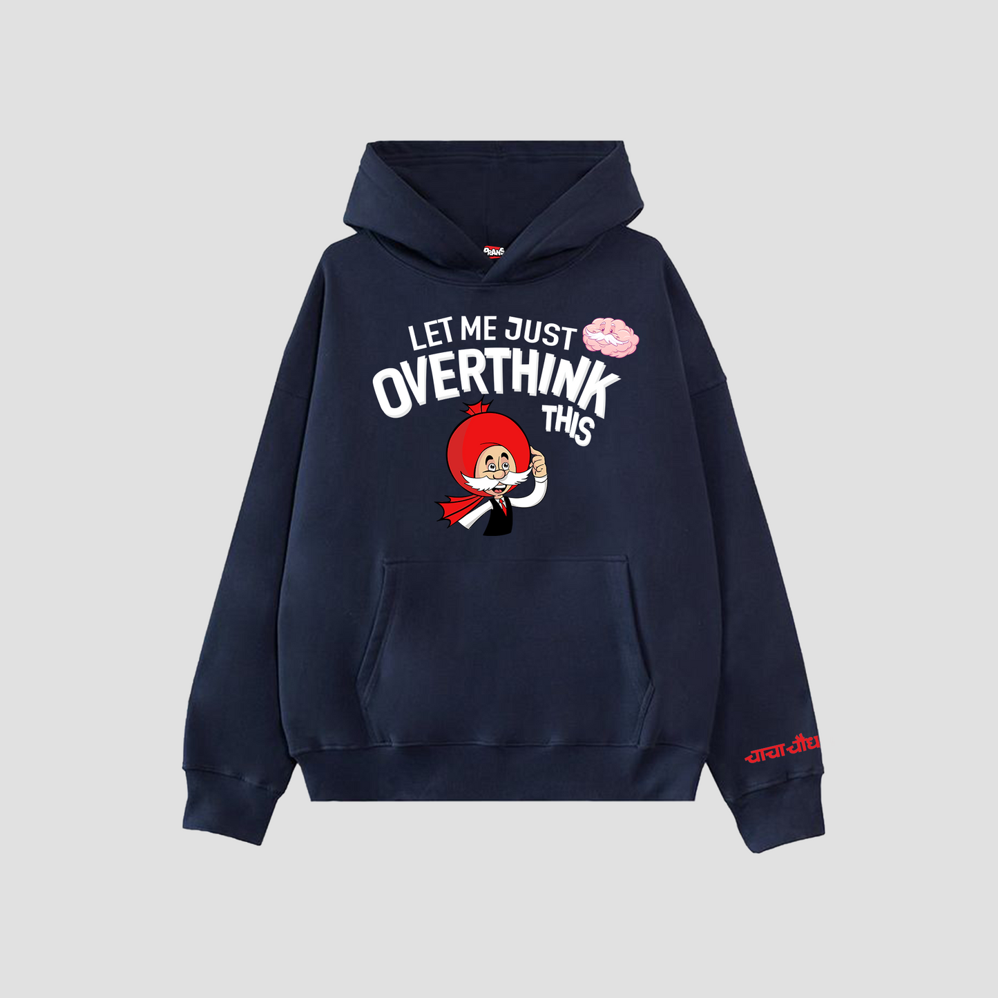 Navy Blue Hoodie - Chacha Chaudhary: "Let Me Overthink"